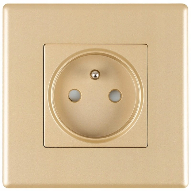 Priză Aurie Cu Pin Și Împământare Set Cu Ramă PCV