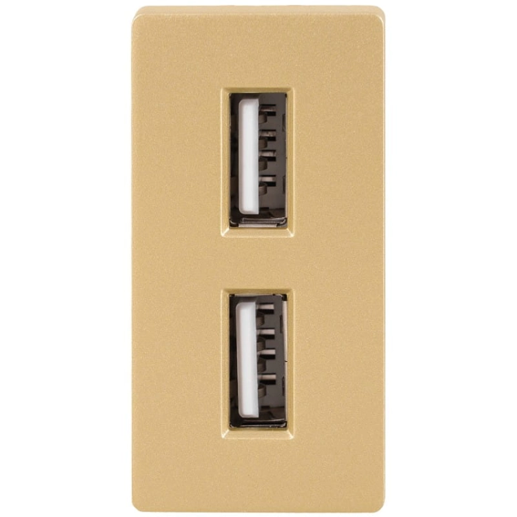 Modul Încărcător Dublu USB Tip A+A 2.4A Auriu Pentru Rame