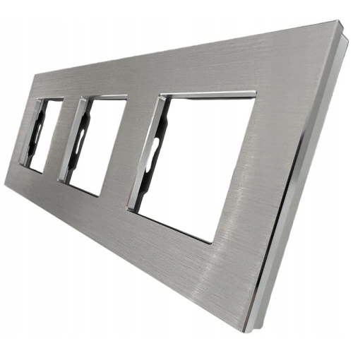 Ramă Din Aluminiu Triplă Cu 3 Posturi Argintie