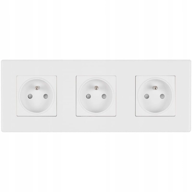 Priză Triplă Albă Set Ramă PCV Triplă Și 3 X Prize Simple