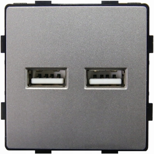 Modul Încărcător Dublu USB Tip A+A 3.1A Gri Pentru Rame