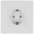 Priză Albă Schuko Cu Împământare Fără Pin Set Cu Ramă PCV
