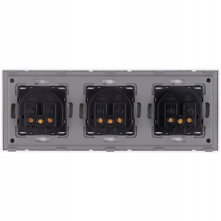 Priză Triplă Aurie Set Ramă PCV Triplă Și 3 X Priză Simplă