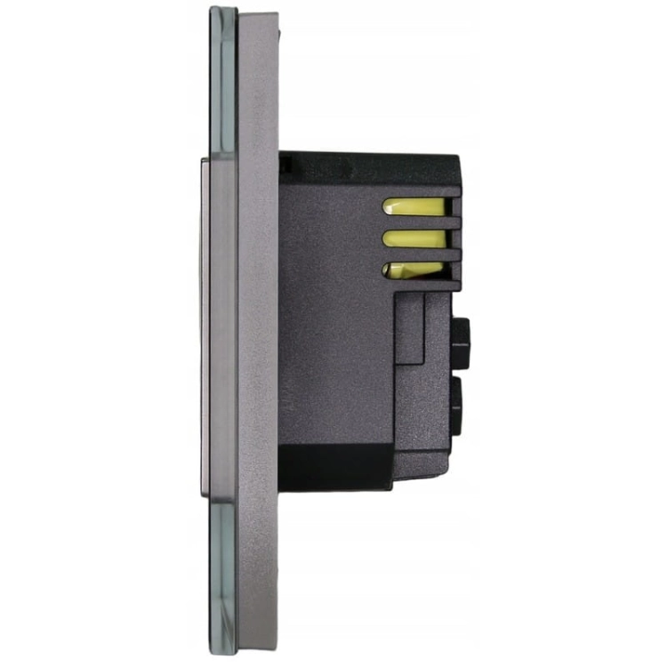 Priză Cu Pin Din Sticlă Gri + Încărcător Dublu USB 20W Tip A+C