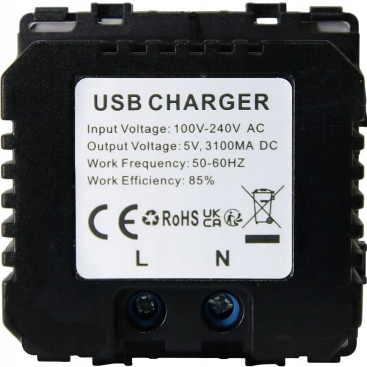 Priză Albă Încărcător Dublu USB 3.1A Tip A+A Set Cu Ramă PVC