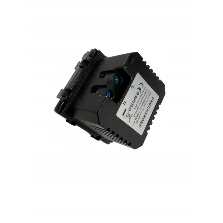 Priză Neagră Încărcător USB Dublu Set Cu Ramă PVC