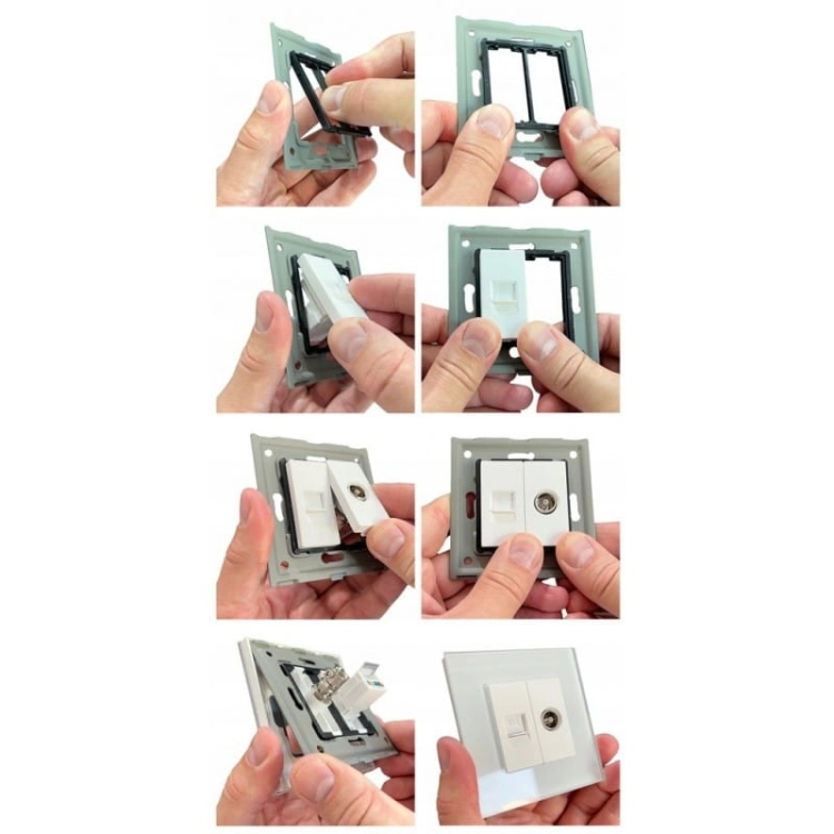 Modul Priză Computer Internet RJ45 Cat 5E Albă