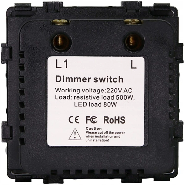 Întrerupător Dimmer De Lumină Mecanic Negru Set Cu Ramă Din PVC