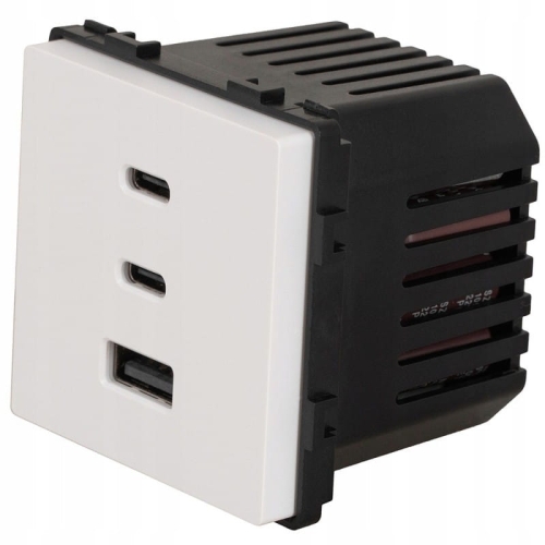 Modul Priză Încărcător Triplu Alb USB 65W A+C+C Pentru Rame