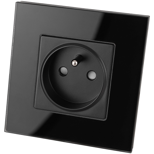 Priză Simplă Cu Pin Din Sticlă Contact Neagră
