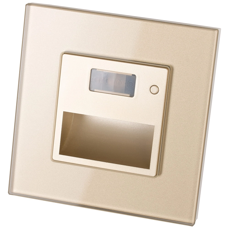 Lampă De Perete Pentru Scări Cu Senzor De Mișcare Aurie Set Cu Ramă Din Sticlă