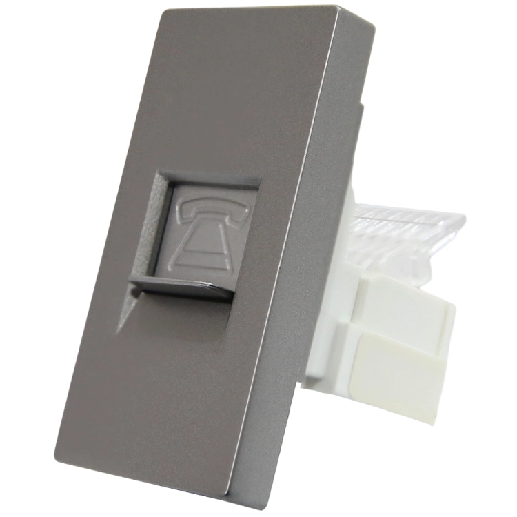 Modul Priză Telefonică 4 PIN Gri Pentru Rame