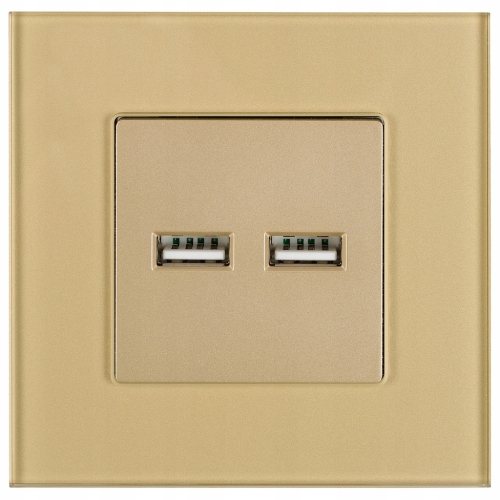 Priză Auriu Încărcător Dublu USB 3.1A Tip A+A Set Cu Ramă MIUUN