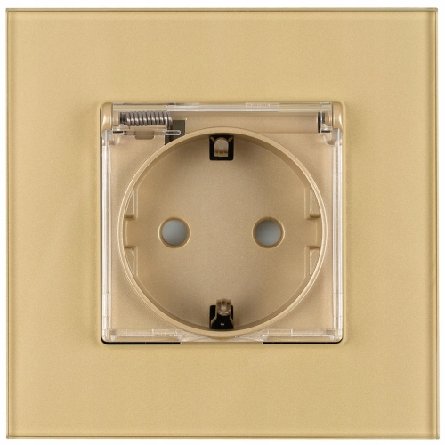 Priză Auriu Cu Capac Pentru Baie Schuko Set Cu Ramă MIUUN