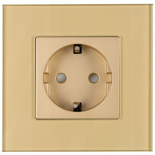 Priză Auriu Schuko Cu Împământare Set Cu Ramă MIUUN