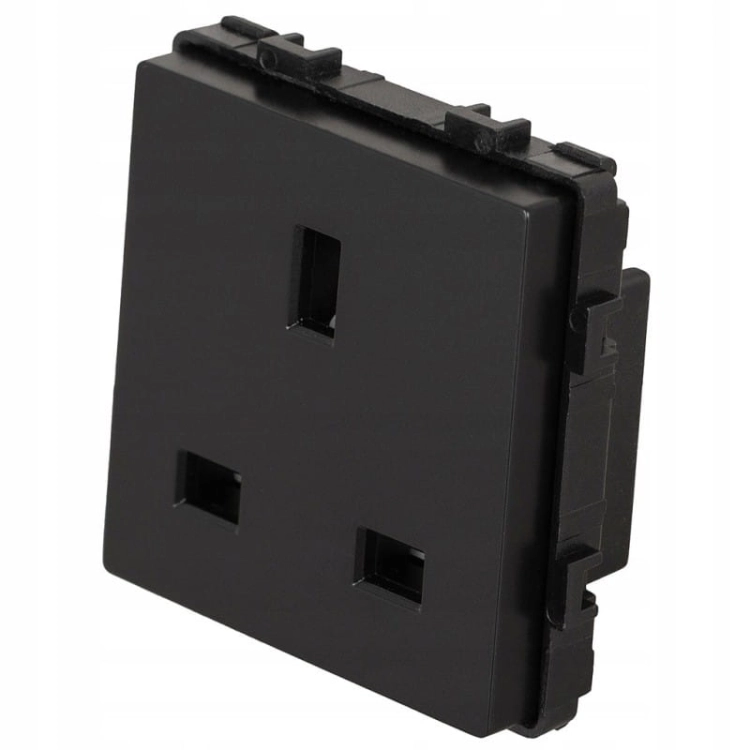 Modul Priză Britanică UK IRL Electrică Neagră Pentru Rame