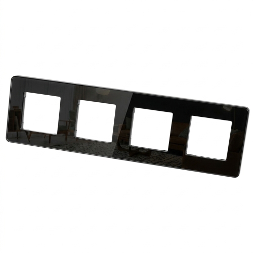 Ramă Din Sticlă Lucioasă Patru Posturi Neagră Verticală Orizontală Pentru Module MIUUN