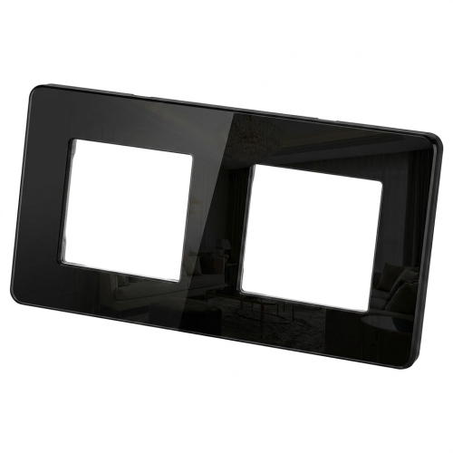 Ramă Din Sticlă Lucioasă Două Posturi Neagră Verticală Orizontală Pentru Module MIUUN