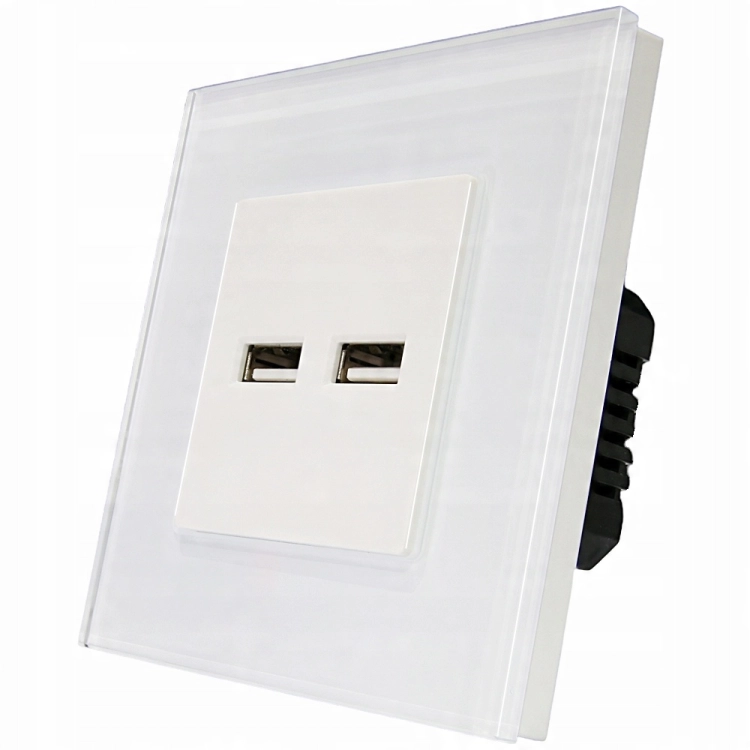 Priză Albă Încărcător Dublu USB 3.1A Tip A+A Set Cu Ramă MIUUN