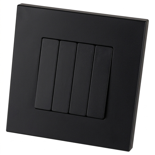 Întrerupător Comutator Cvadruplu Clasic Neted Din Plastic LINEA Negru MIUUN