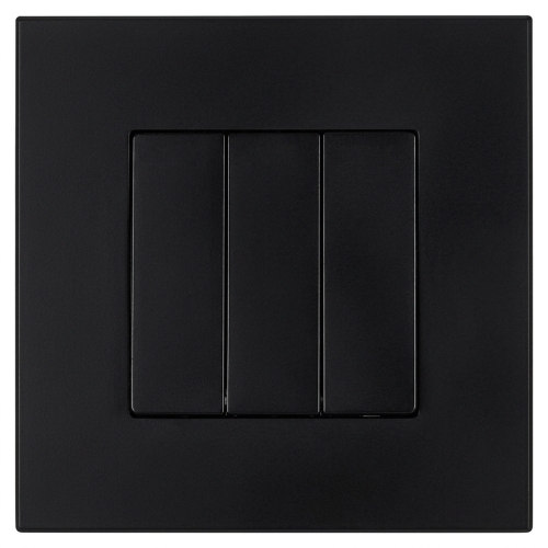 Întrerupător Comutator Triplu Clasic Neted Din Plastic LINEA Negru MIUUN