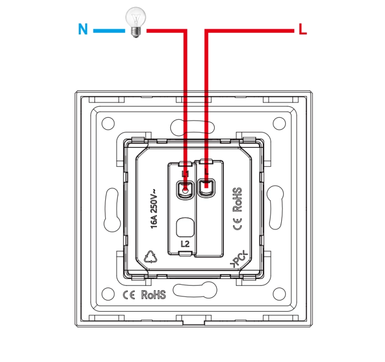 Întrerupător Monostabil Simplu Neted Din Sticlă Lucioasă Negru MIUUN