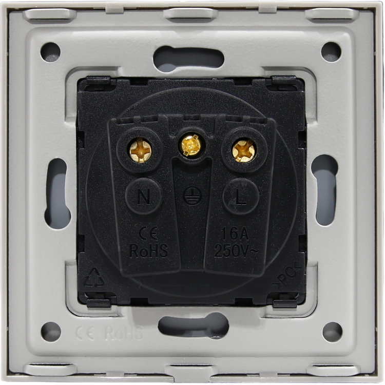 Priză Electrică Din Plastic LINEA Cu Capac Cu Pin De Împământare Gri MIUUN