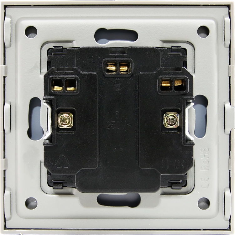 Priză Electrică Dublă Din Plastic LINEA Cu Pin De Împământare Gri MIUUN