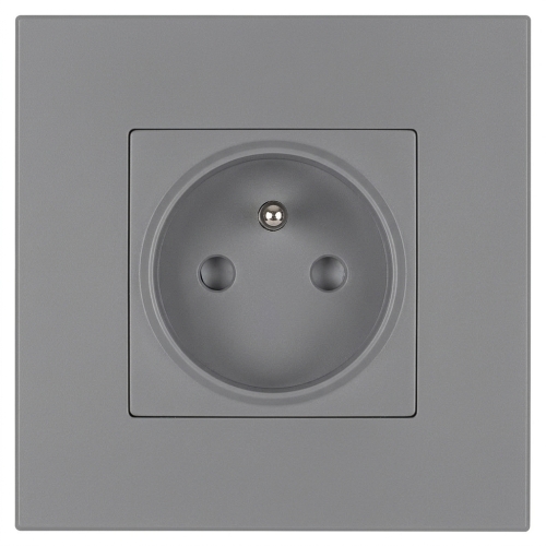 Priză Electrică Din Plastic LINEA Cu Pin De Împământare Gri MIUUN