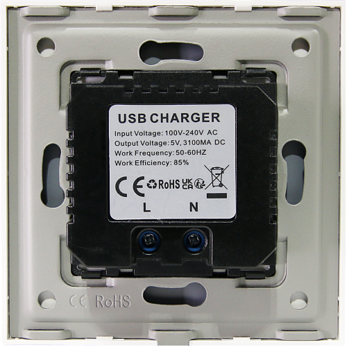Încărcător Dublu USB 3.1A Gri Set Cu Ramă Din Plastic LINEA MIUUN