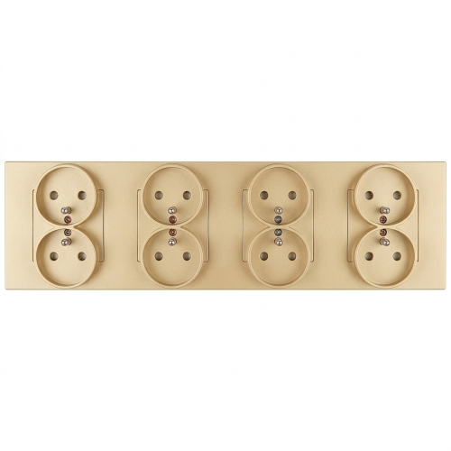 Priză Cvadrupă Din Plastic LINEA Aurie Ramă Cvadrupă Și 4 X Prize MIUUN