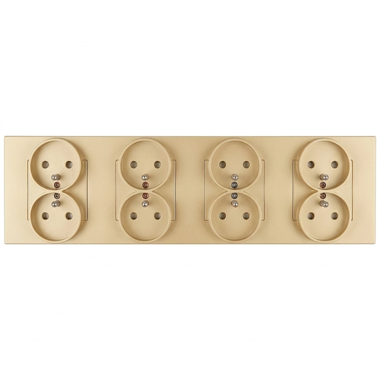 Priză Cvadrupă Din Plastic LINEA Aurie Ramă Cvadrupă Și 4 X Prize MIUUN