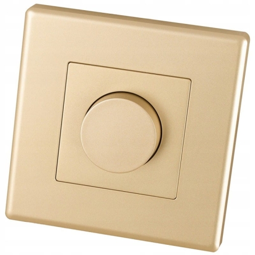 Întrerupător Dimmer Lumină Rotativ Auriu Set Cu Ramă PCV
