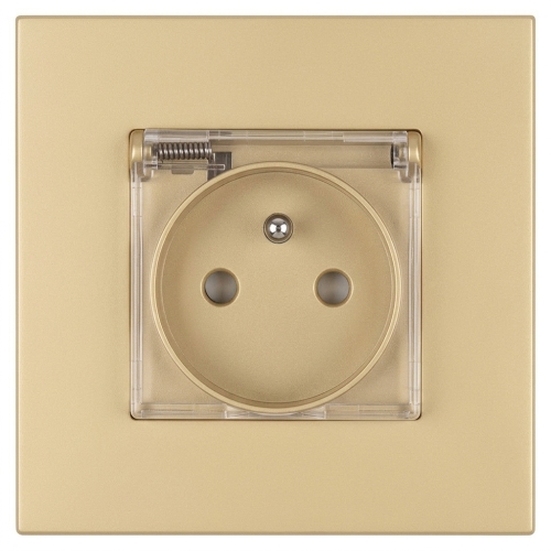Priză Din Plastic LINEA Cu Capac Cu Pin De Împământare Auriu MIUUN