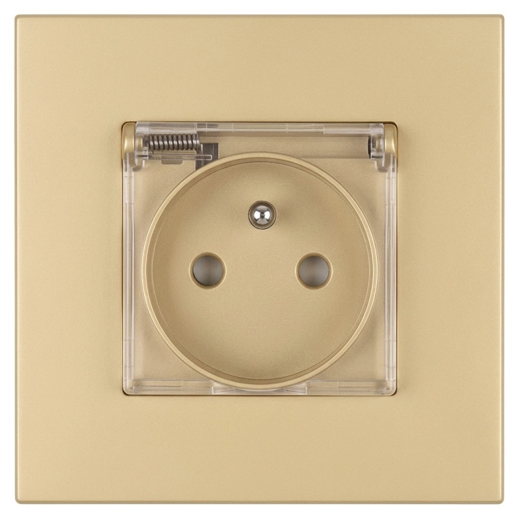 Priză Din Plastic LINEA Cu Capac Cu Pin De Împământare Auriu MIUUN