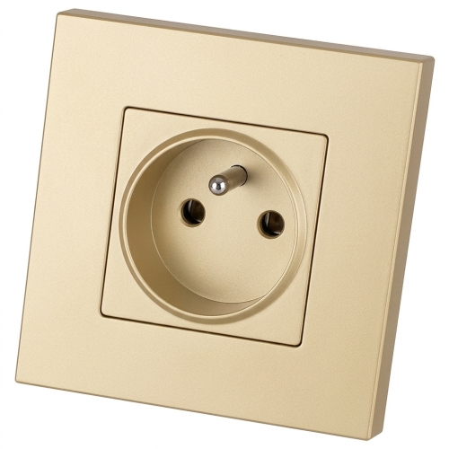 Priză Din Plastic LINEA Cu Pin De Împământare Auriu MIUUN