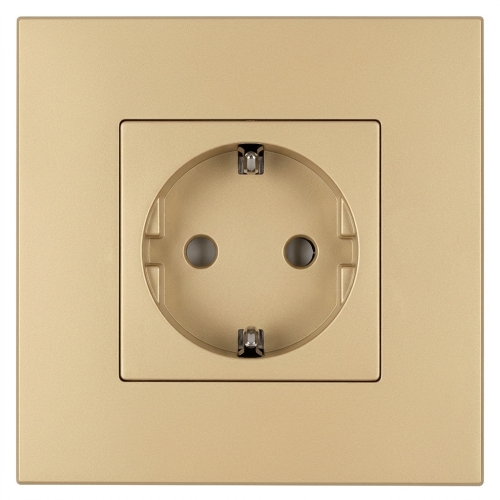 Priză Din Plastic LINEA Schuko Cu Împământare Fără Pin Auriu MIUUN