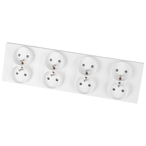 Priză Cvadruplă Din Plastic LINEA Albă Ramă Cvadruplă Și 4 X Prize MIUUN