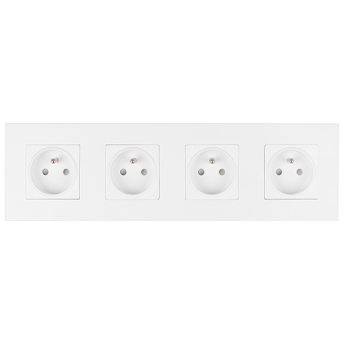 Priză Cvadruplă Din Plastic LINEA Albă Ramă Cvadruplă Și 4 X Prize MIUUN