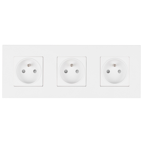 Priză Triplă Din Plastic LINEA Albă Ramă Triplă Și 3 X Prize MIUUN