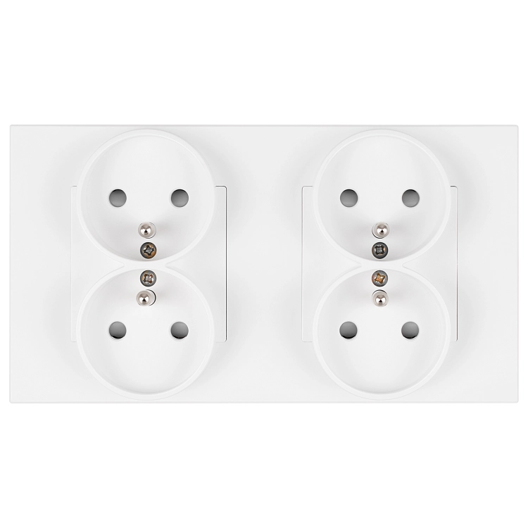 Priză Cvadruplă Din Plastic LINEA Albă Ramă Dublă Și 2 X Prize MIUUN