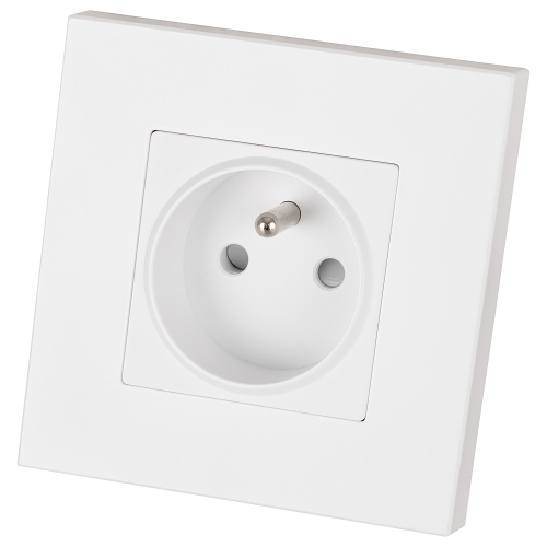 Priză Din Plastic LINEA Cu Pin De Împământare Albă MIUUN