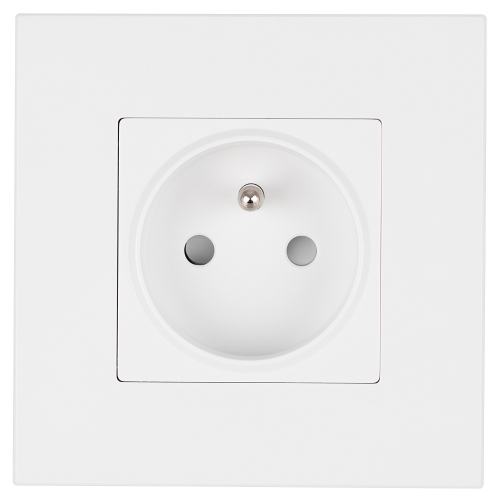 Priză Din Plastic LINEA Cu Pin De Împământare Albă MIUUN