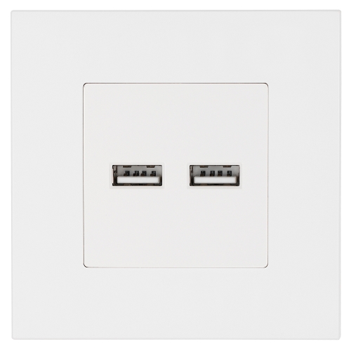 Încărcător Dublu USB 3.1A Alb Set Cu Ramă Din Plastic LINEA MIUUN