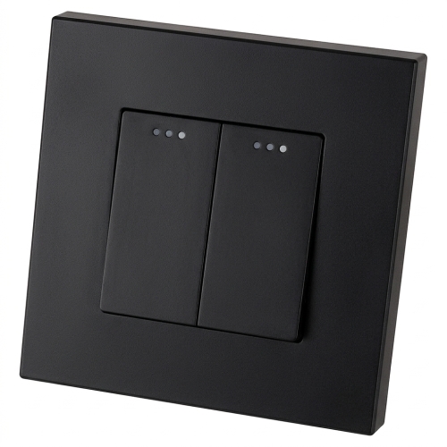 Întrerupător Dublu Clasic Din Plastic LINEA Negru MIUUN