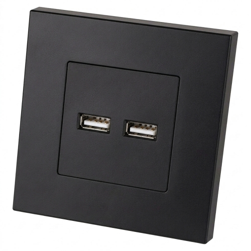 Încărcător Dublu USB 3.1A Negru Set Cu Ramă Din Plastic LINEA MIUUN