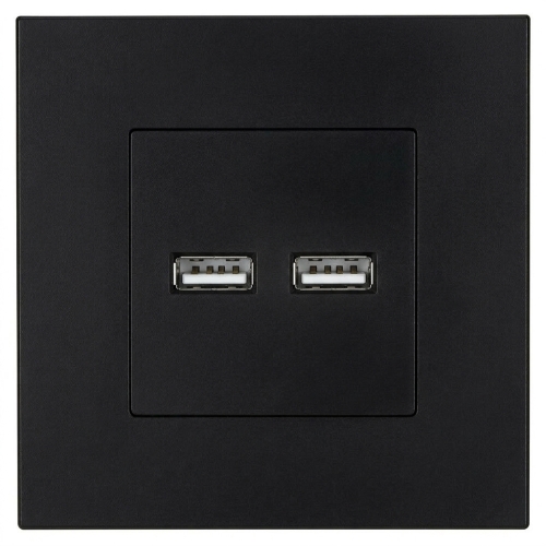 Încărcător Dublu USB 3.1A Negru Set Cu Ramă Din Plastic LINEA MIUUN