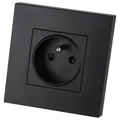 Priză Contact Din Plastic LINEA Cu Pin De Împământare Neagră MIUUN