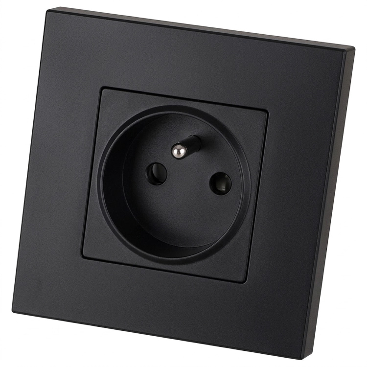 Priză Contact Din Plastic LINEA Cu Pin De Împământare Neagră MIUUN