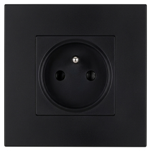 Priză Contact Din Plastic LINEA Cu Pin De Împământare Neagră MIUUN